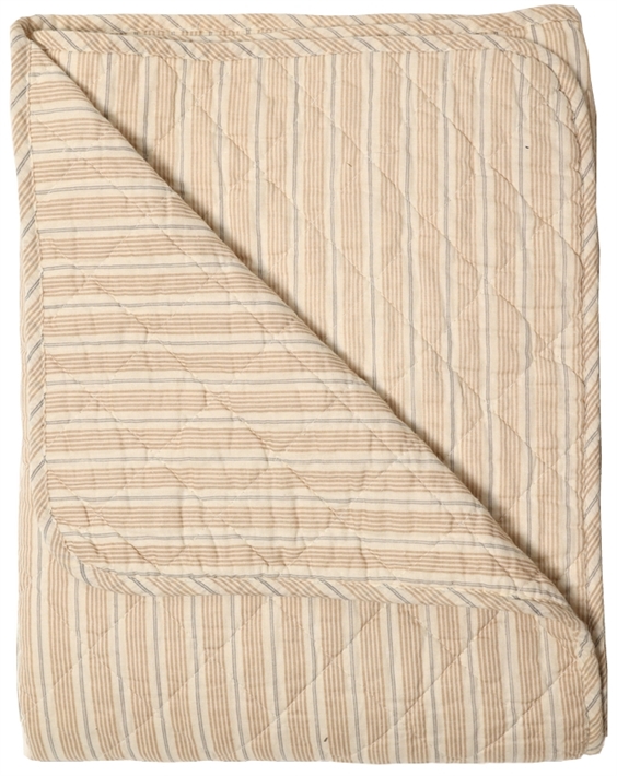 A.U. Maison Vattæppe - Quilt Ethnic Stribet Beige